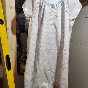 GAP White Nightgown with Pink Dot Print - Girls Pajamas